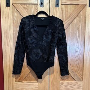 Express Black Lace Bodysuit